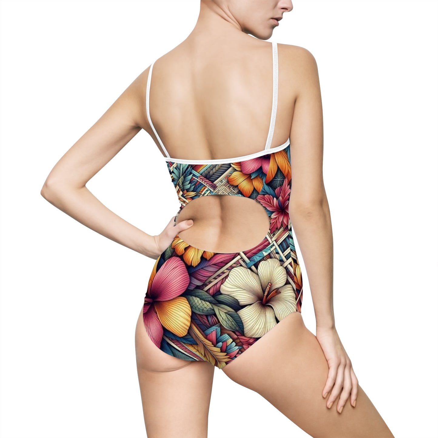 Juicy Clams Women's Spaghetti Strap One-Piece Swimsuit (1154)