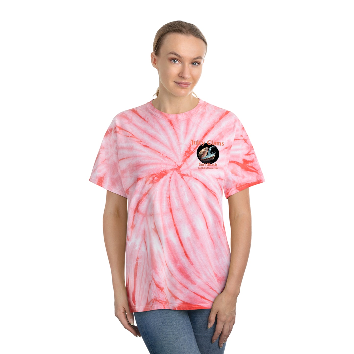 Juicy Clams Unisex Logo Cyclone Tie-Dye T-Shirt (A011)