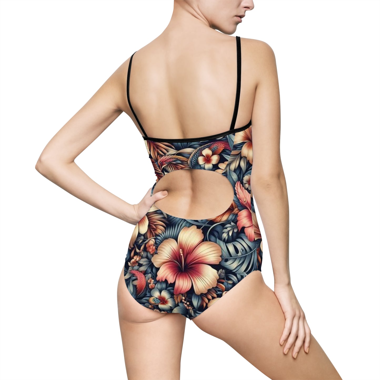 Juicy Clams Women's Spaghetti Strap One-Piece Swimsuit (1094)