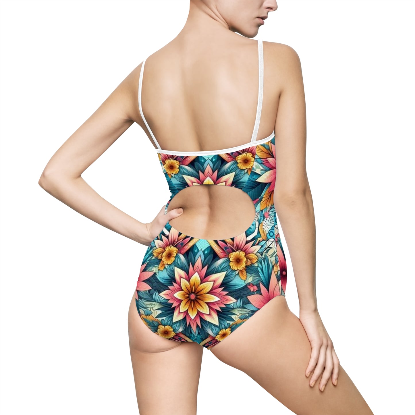 Juicy Clams Women's Spaghetti Strap One-Piece Swimsuit (1026)