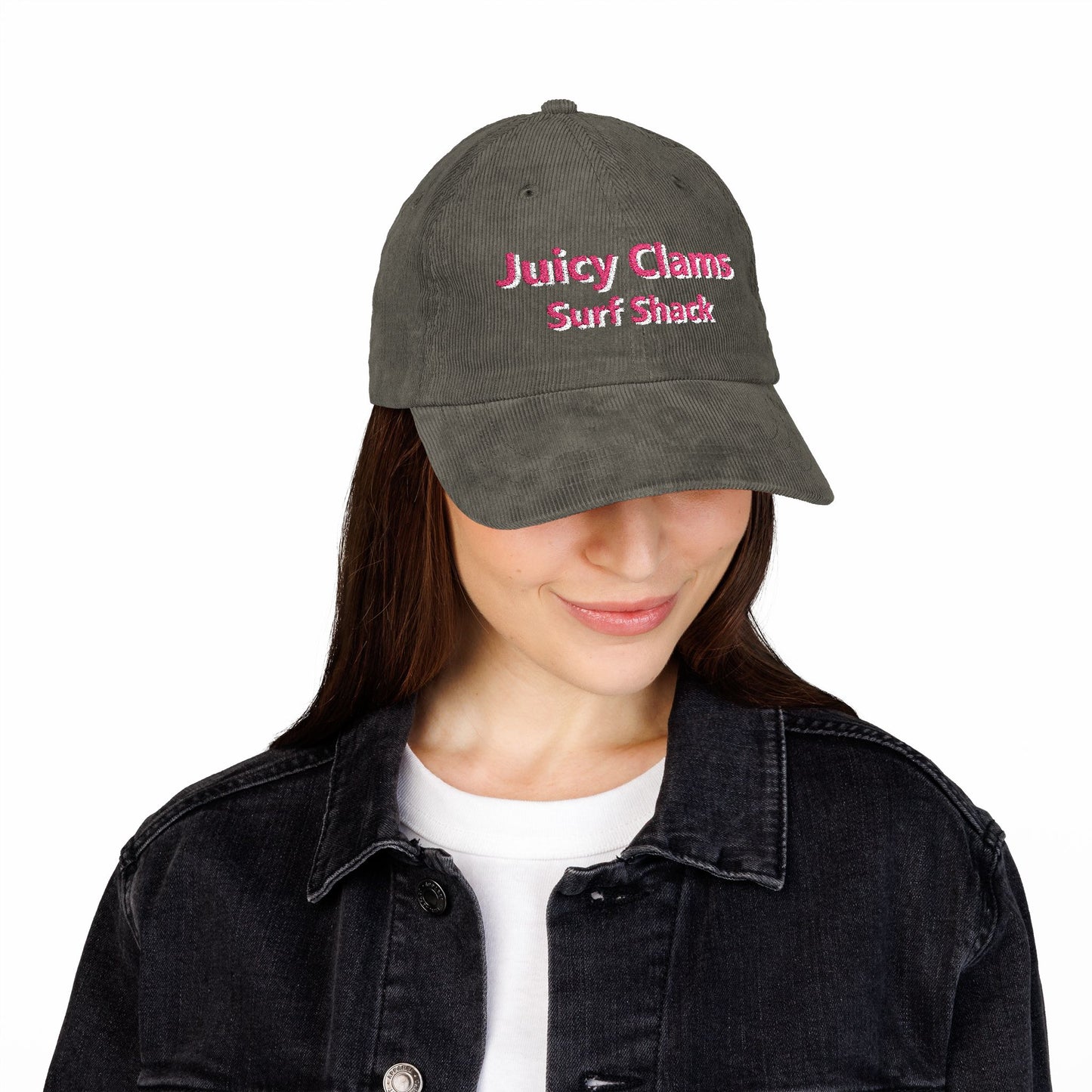 Juicy Clams Embroidered Corduroy Cap (E003)