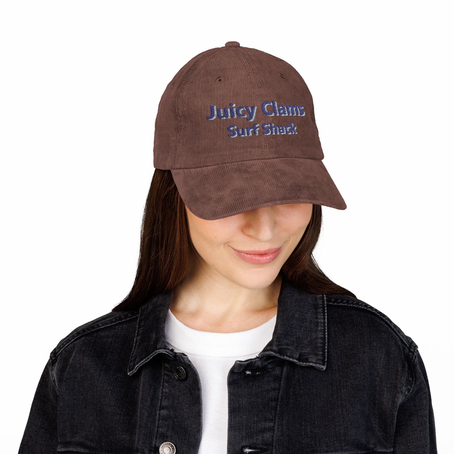 Juicy Clams Embroidered Corduroy Cap (E002)