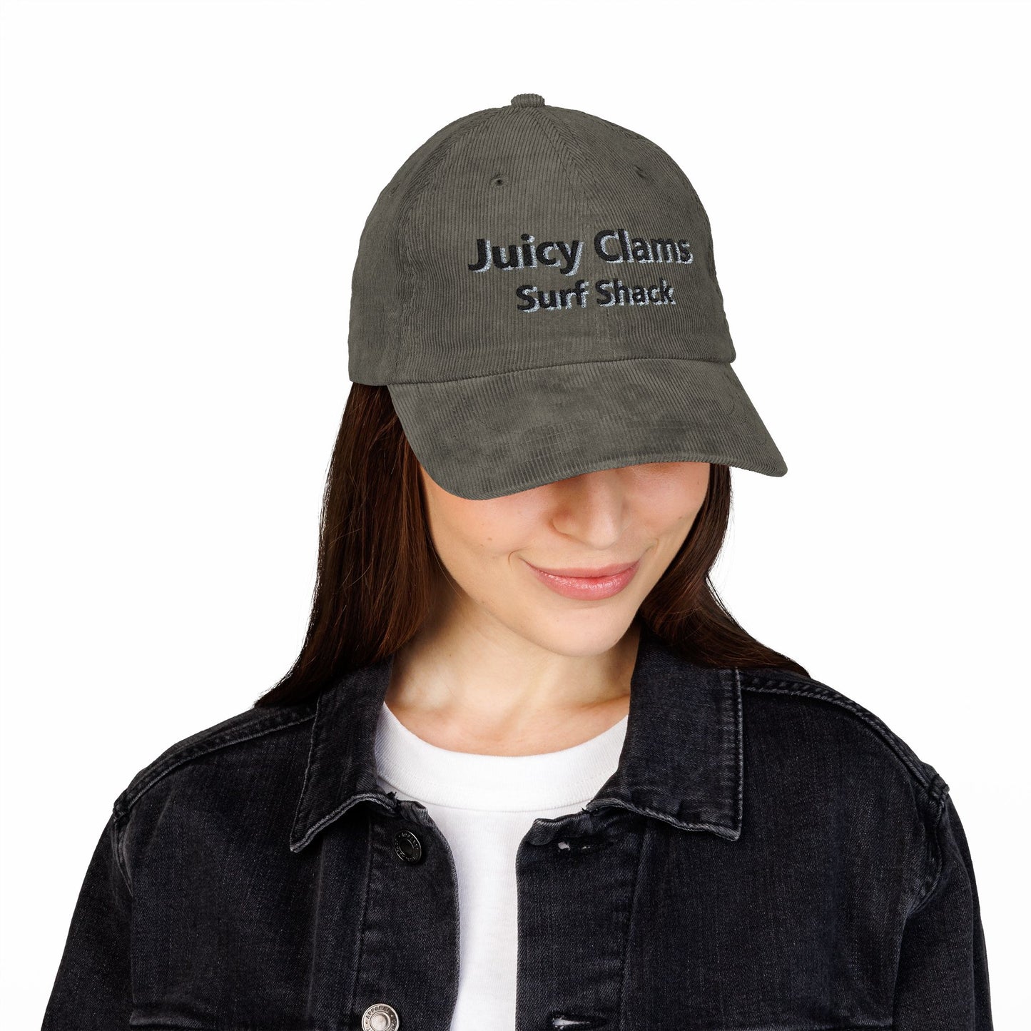 Juicy Clams Embroidered Corduroy Cap (E005)