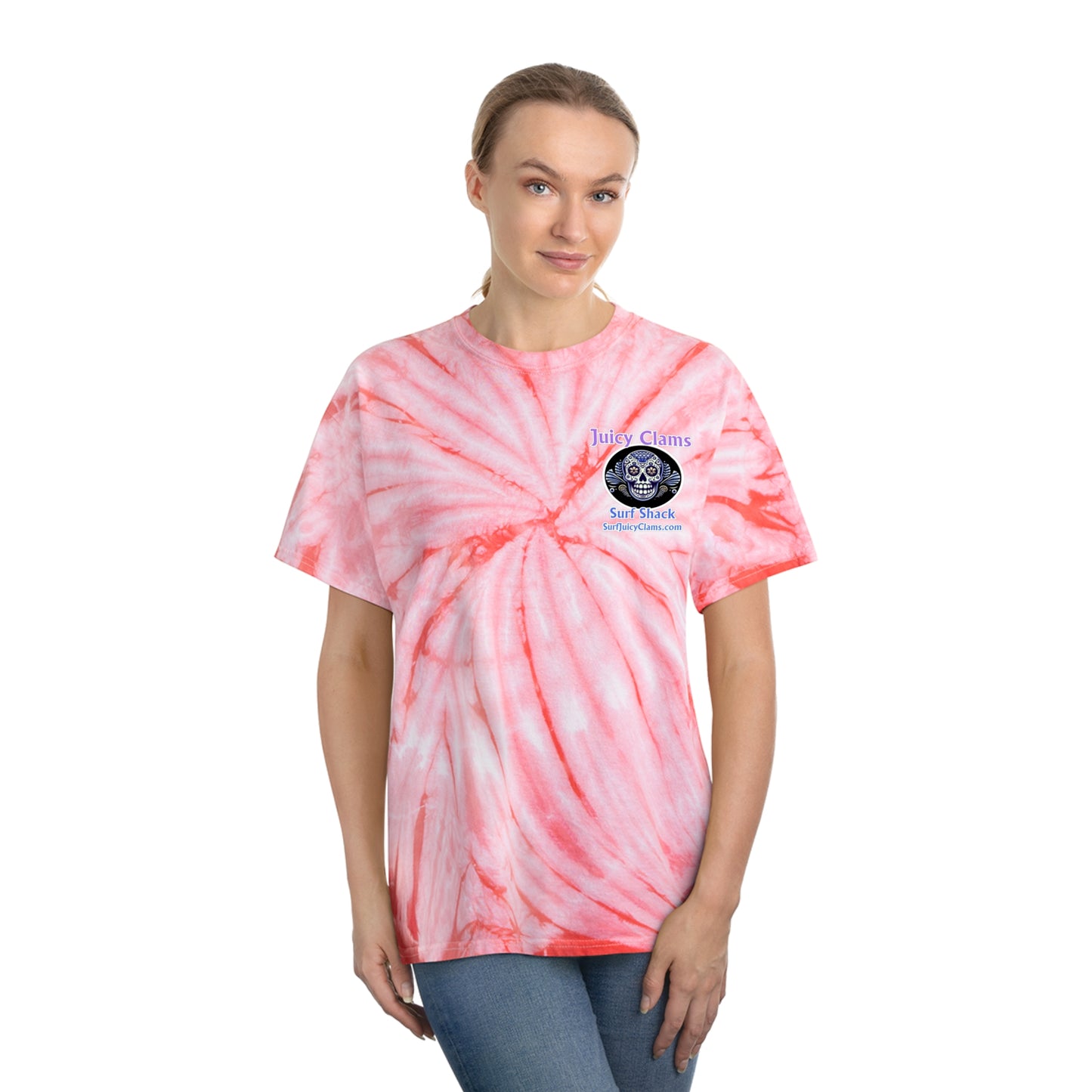 Juicy Clams Unisex Logo Cyclone Tie-Dye T-Shirt (A006)