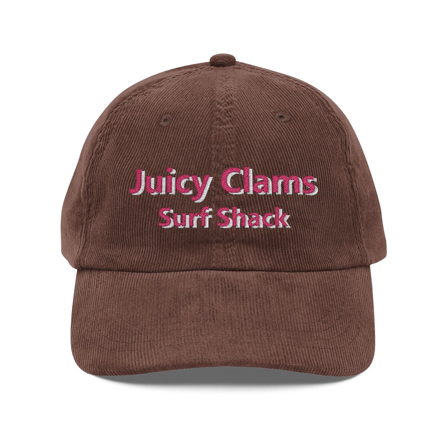 Juicy Clams Embroidered Corduroy Cap (E003)