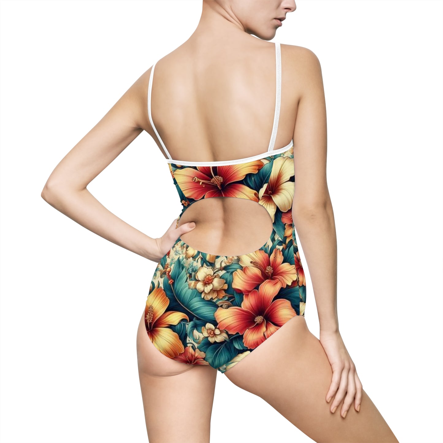 Juicy Clams Women's Spaghetti Strap One-Piece Swimsuit (1089)