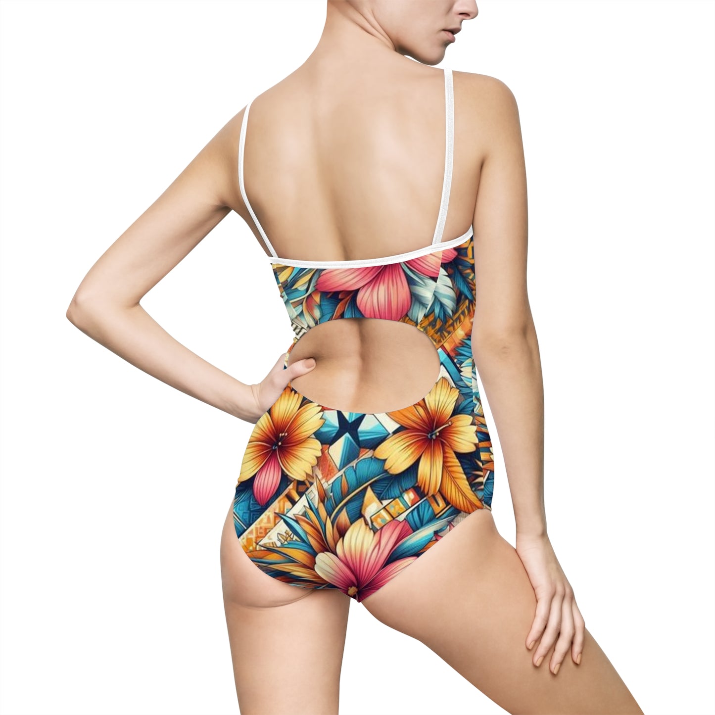 Juicy Clams Women's Spaghetti Strap One-Piece Swimsuit (1162)