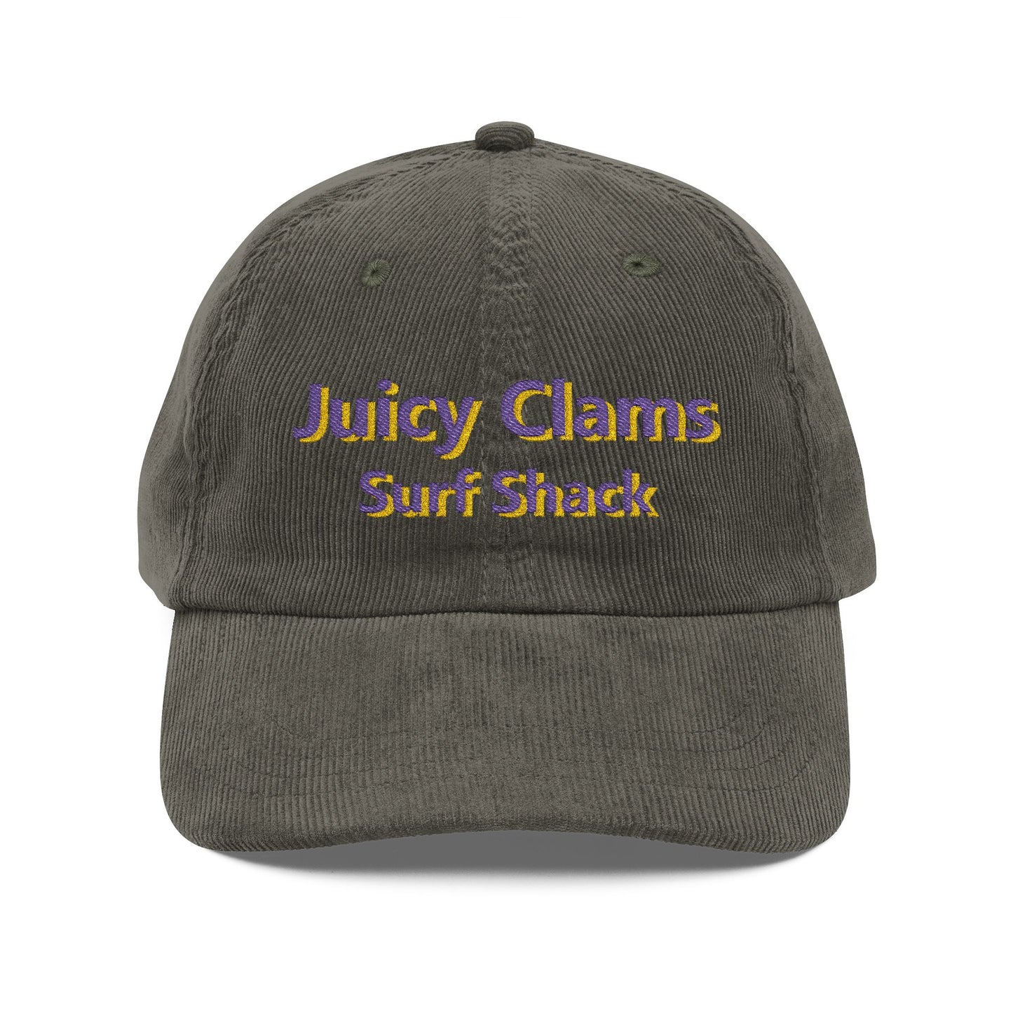 Juicy Clams Embroidered Corduroy Cap (E006)