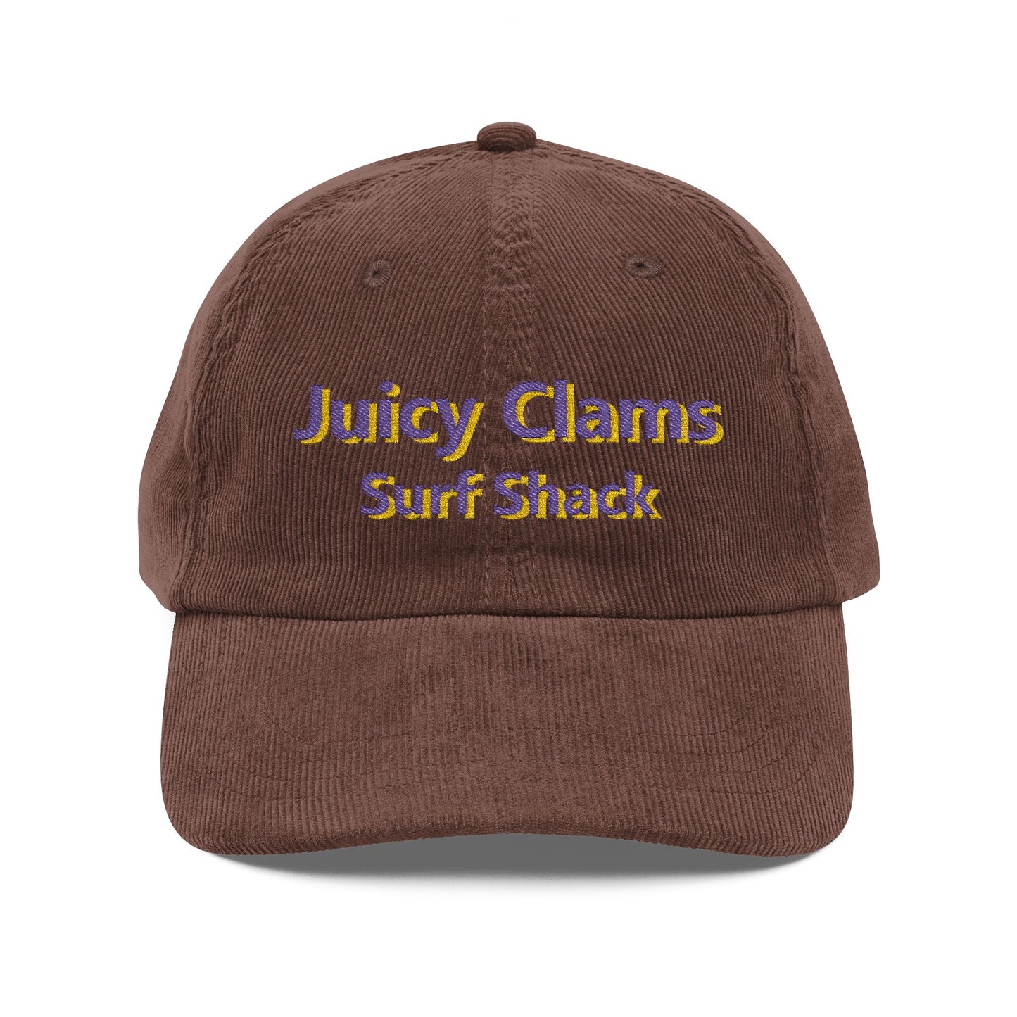 Juicy Clams Embroidered Corduroy Cap (E006)
