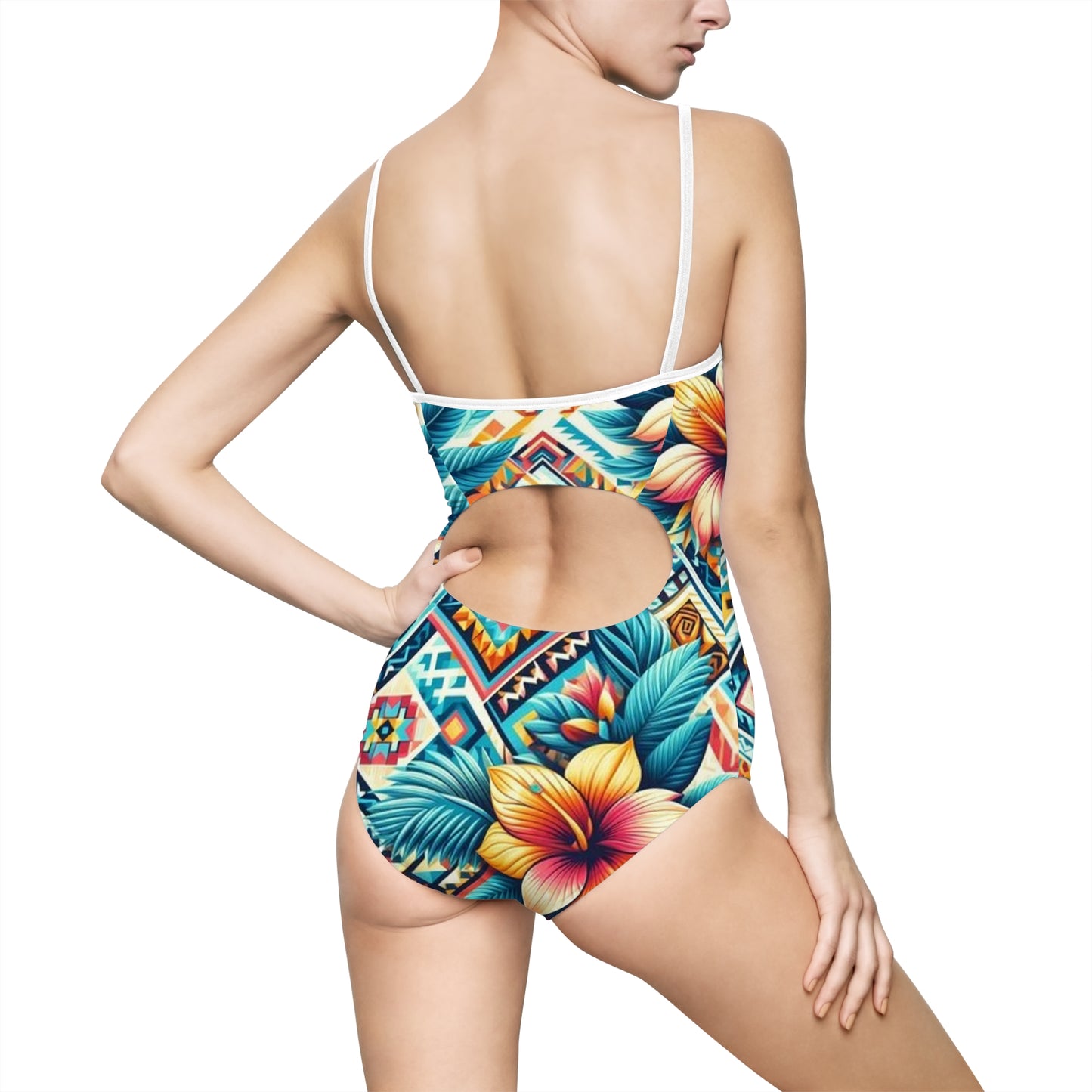Juicy Clams Women's Spaghetti Strap One-Piece Swimsuit (1007)