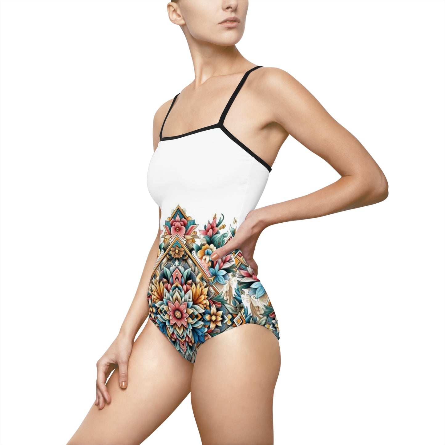 Juicy Clams Women's Spaghetti Strap One-Piece Swimsuit (1145)