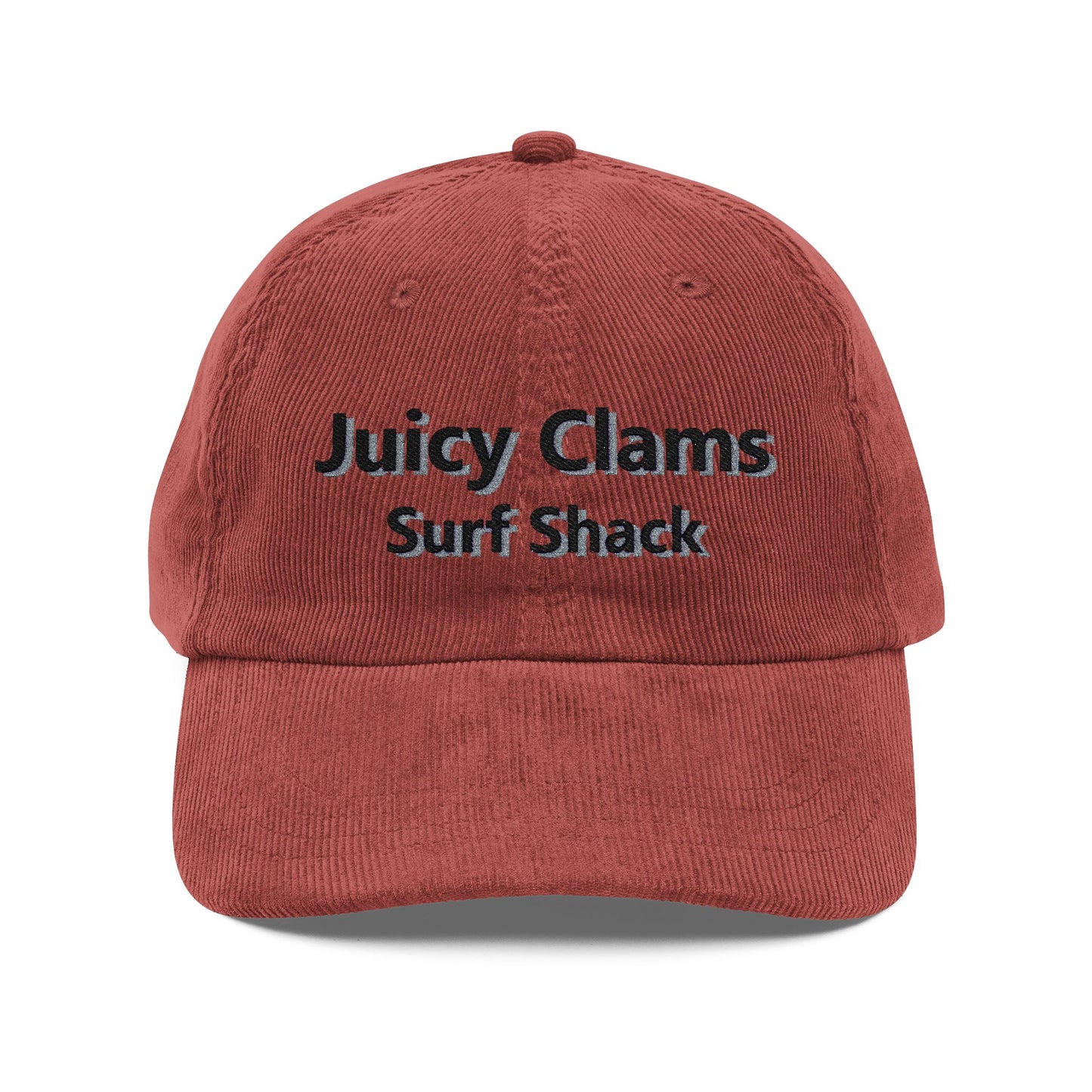 Juicy Clams Embroidered Corduroy Cap (E005)