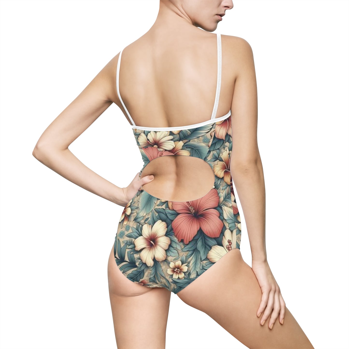 Juicy Clams Women's Spaghetti Strap One-Piece Swimsuit (1096)
