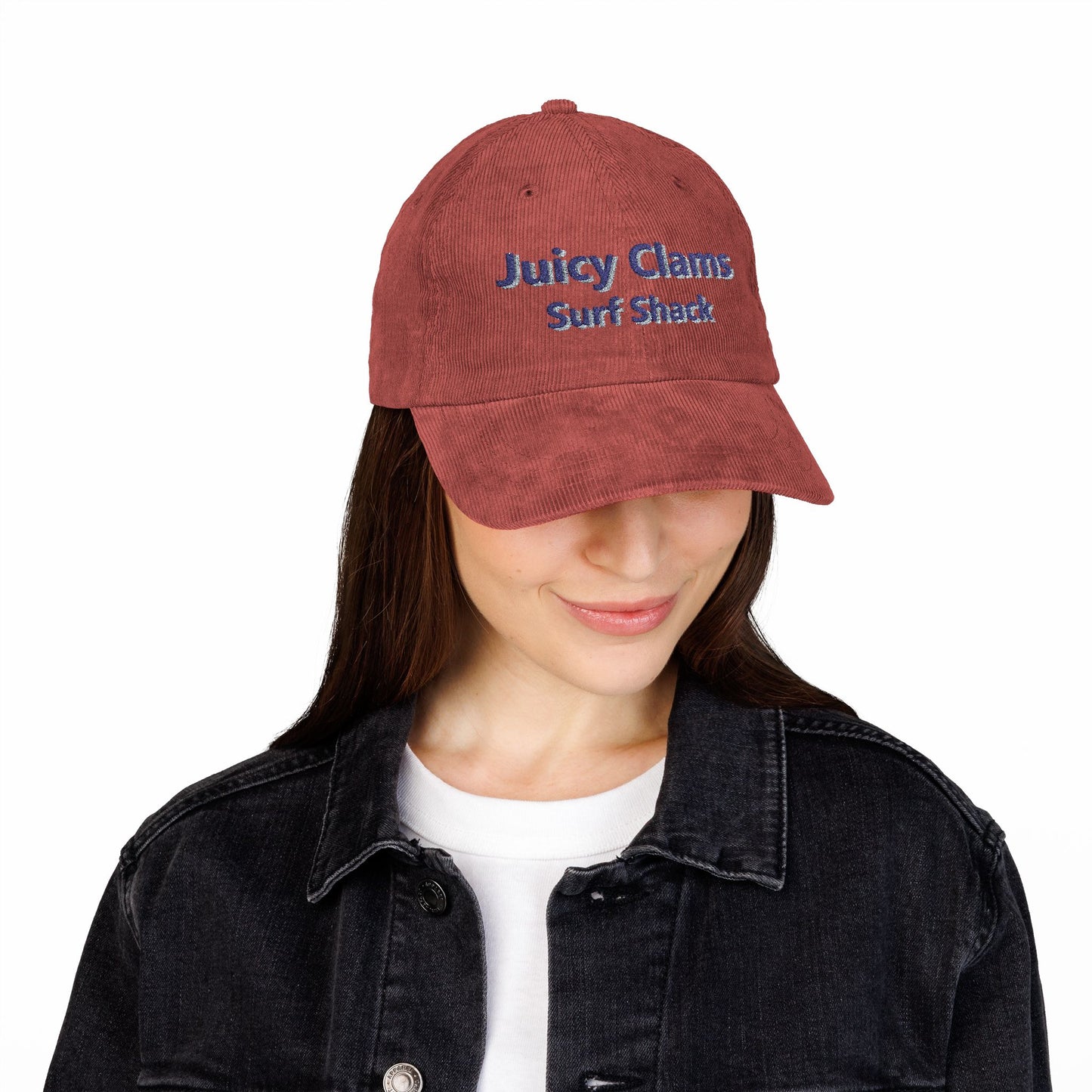 Juicy Clams Embroidered Corduroy Cap (E002)
