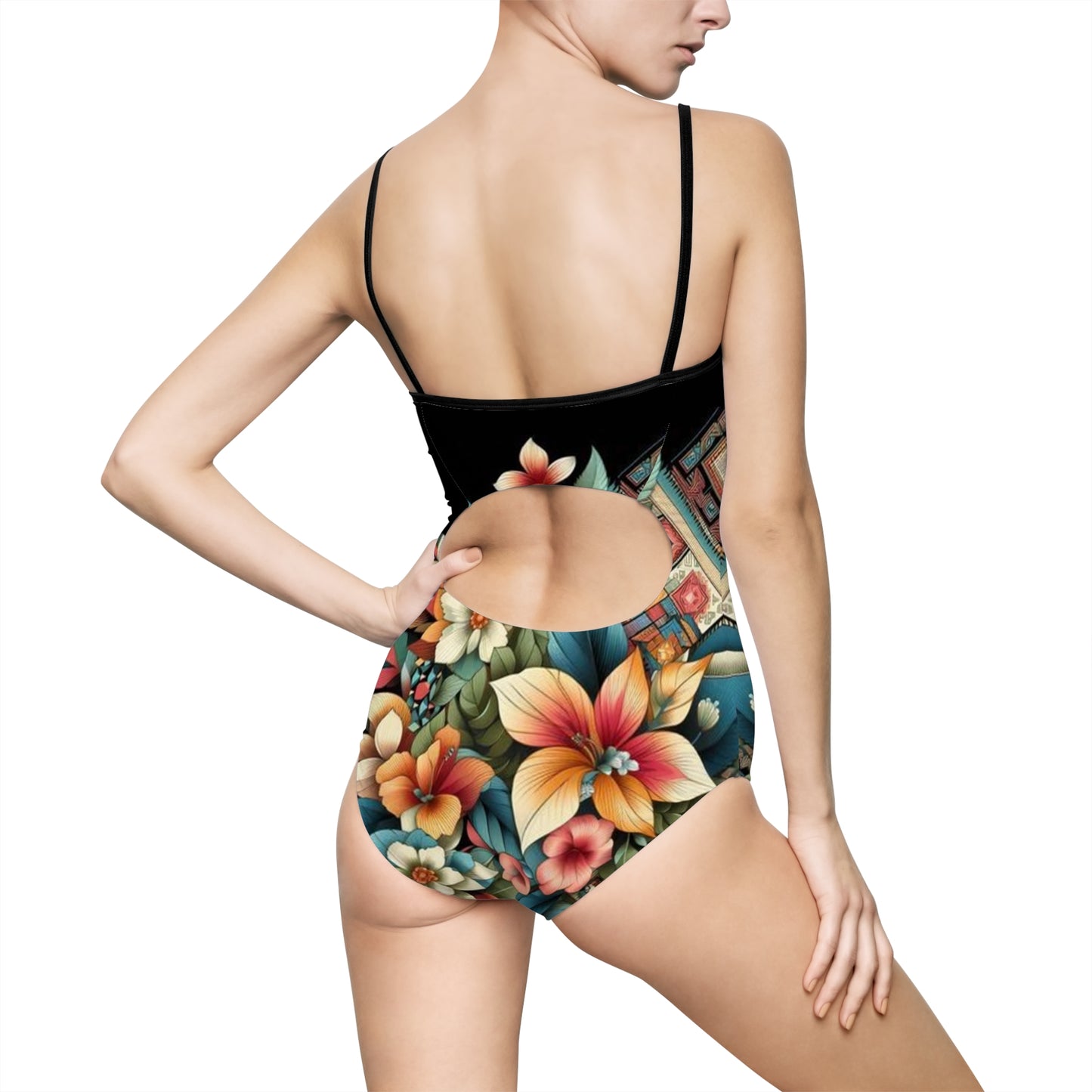 Juicy Clams Women's Spaghetti Strap One-Piece Swimsuit (1158)