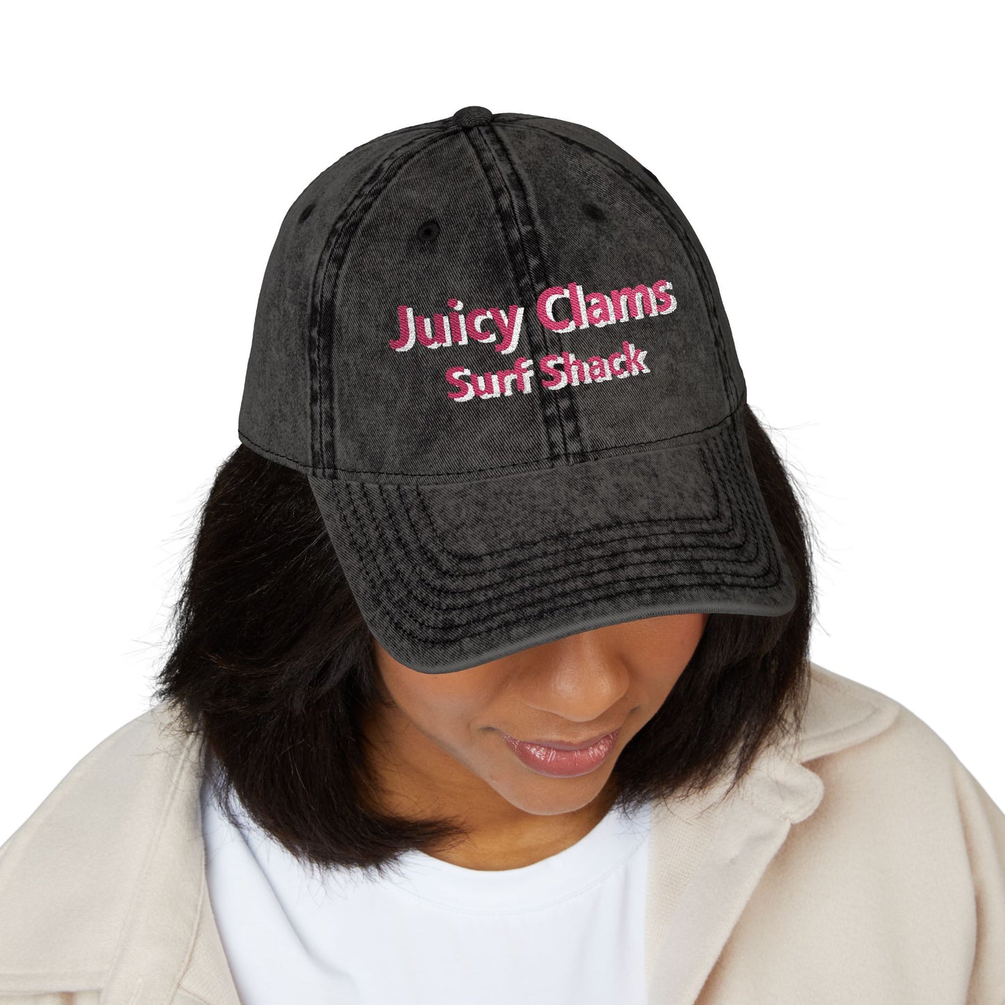 Juicy Clams Embroidered Vintage Cap (E003)