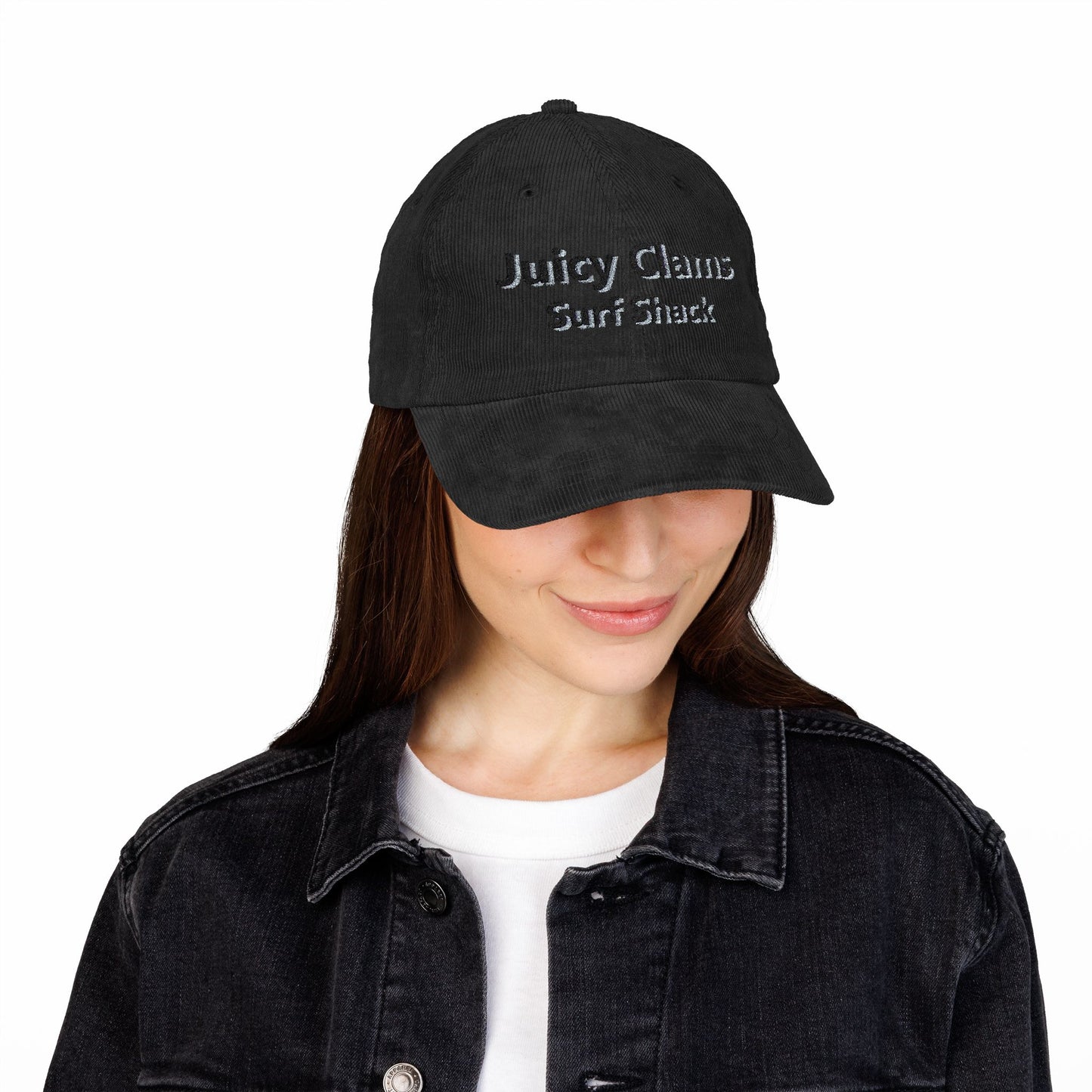 Juicy Clams Embroidered Corduroy Cap (E005)