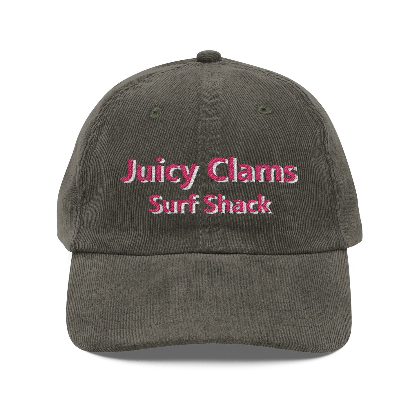 Juicy Clams Embroidered Corduroy Cap (E003)