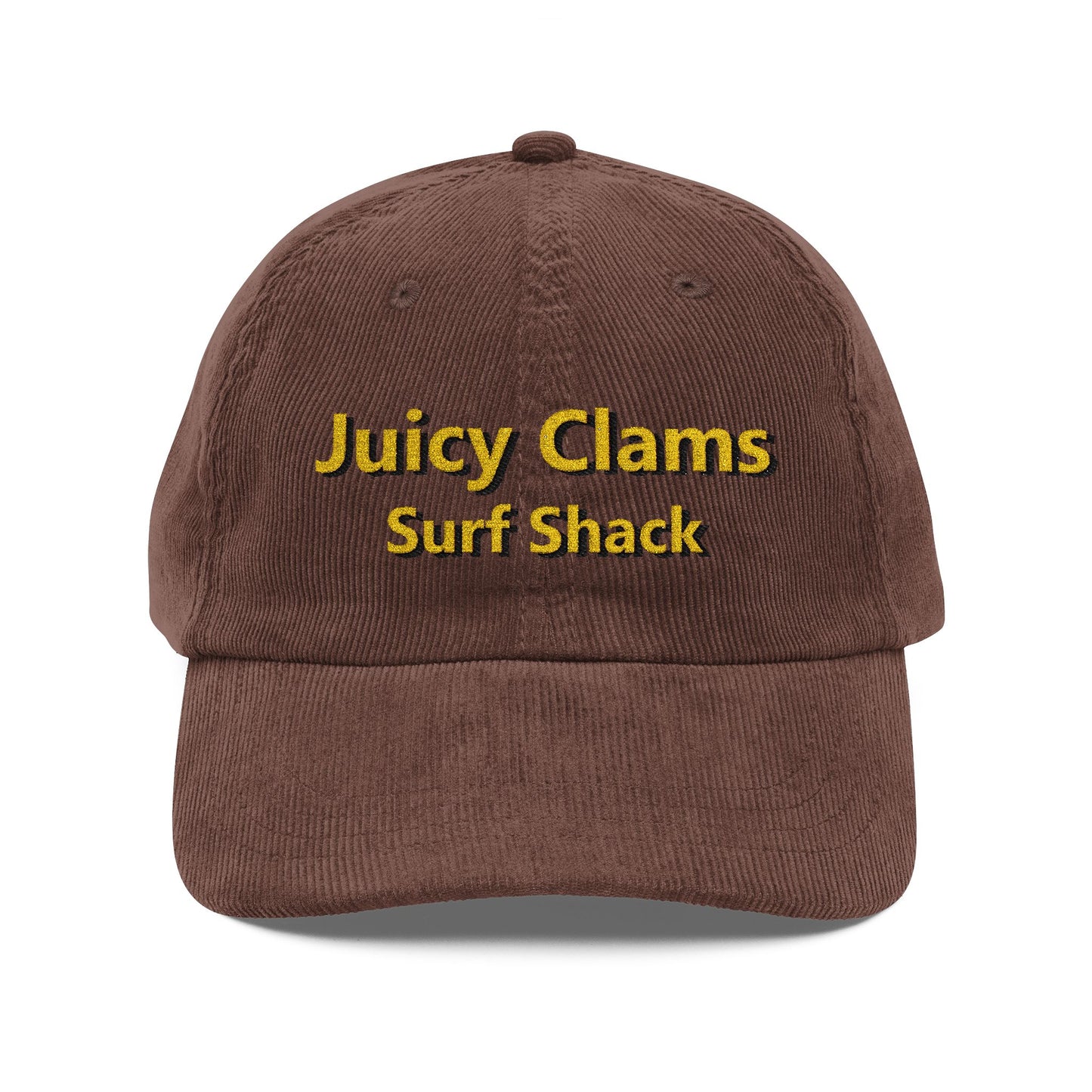Juicy Clams Embroidered Corduroy Cap (E007)