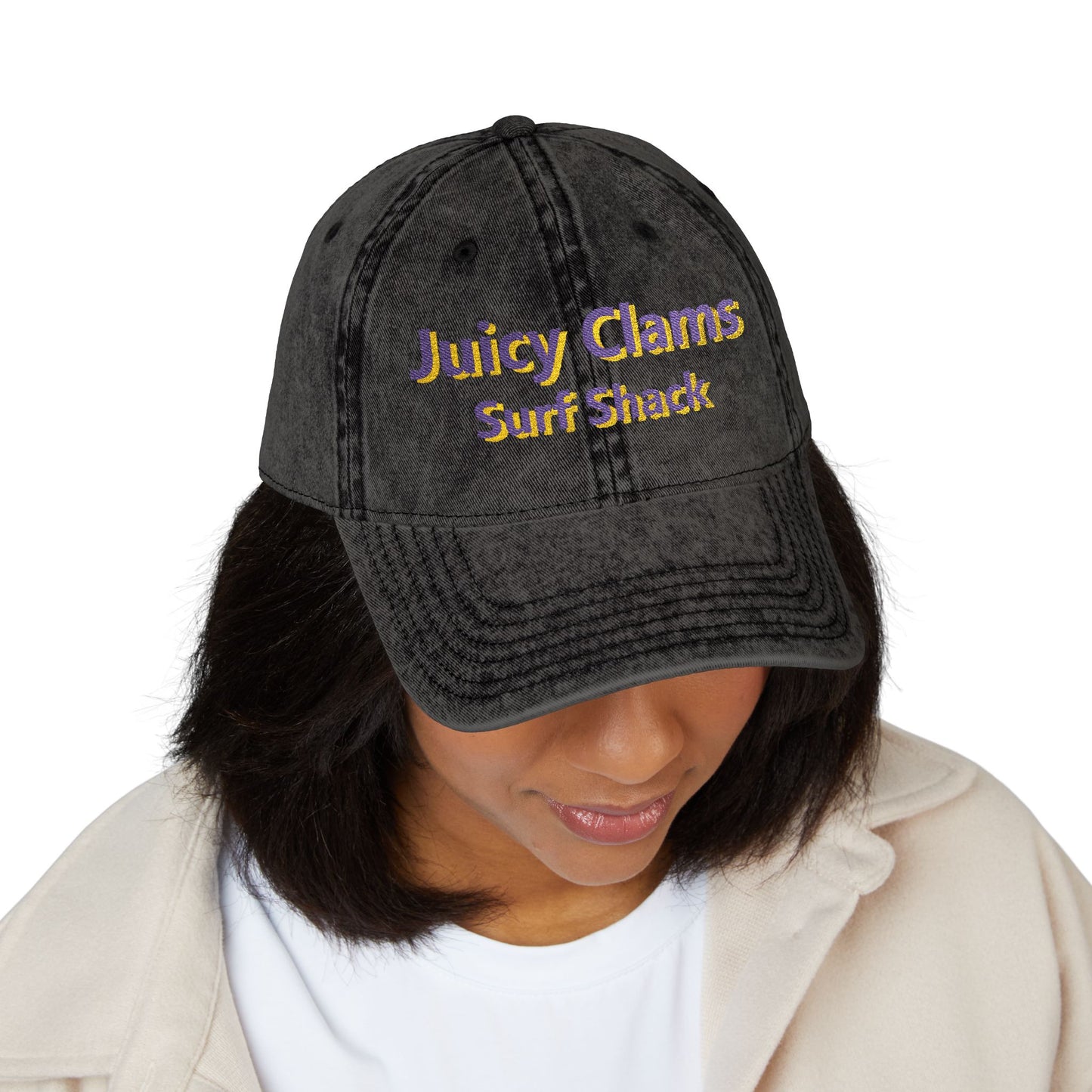 Juicy Clams Embroidered Vintage Cap (E006)