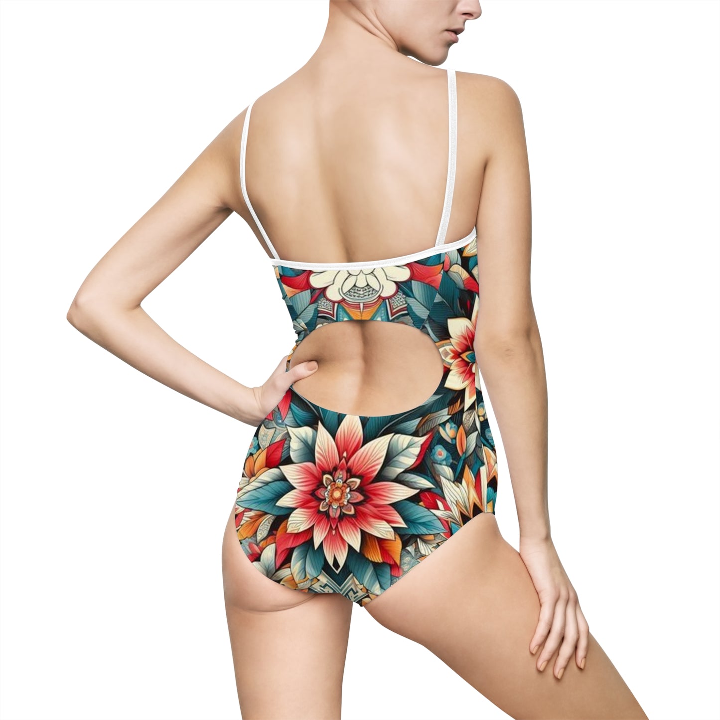 Juicy Clams Women's Spaghetti Strap One-Piece Swimsuit (1024)
