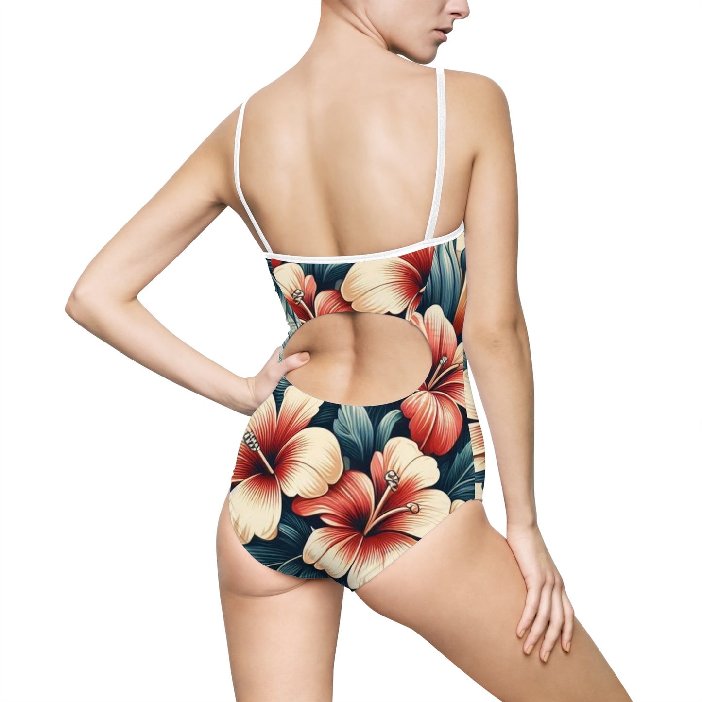 Juicy Clams Women's Spaghetti Strap One-Piece Swimsuit (1091)