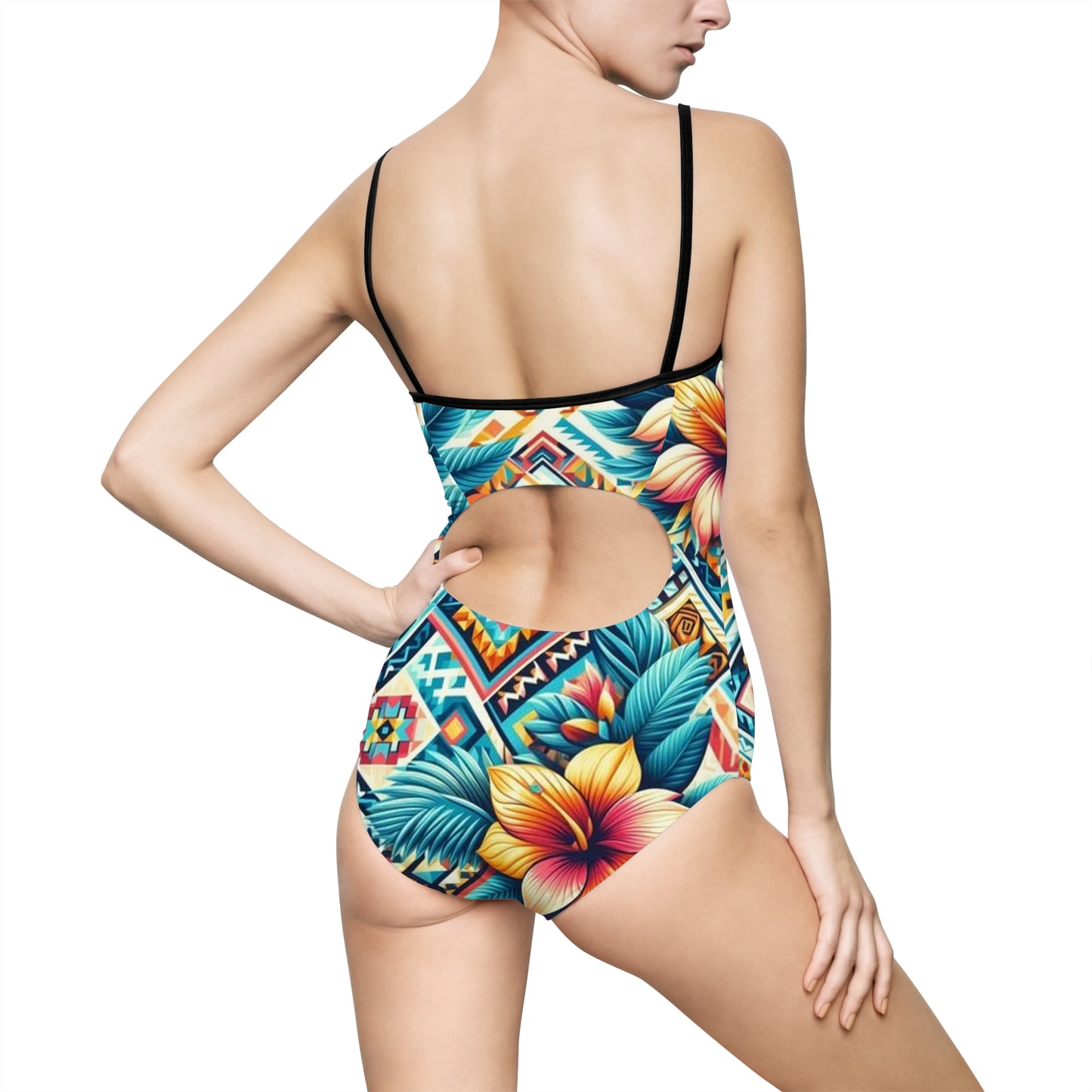Juicy Clams Women's Spaghetti Strap One-Piece Swimsuit (1007)