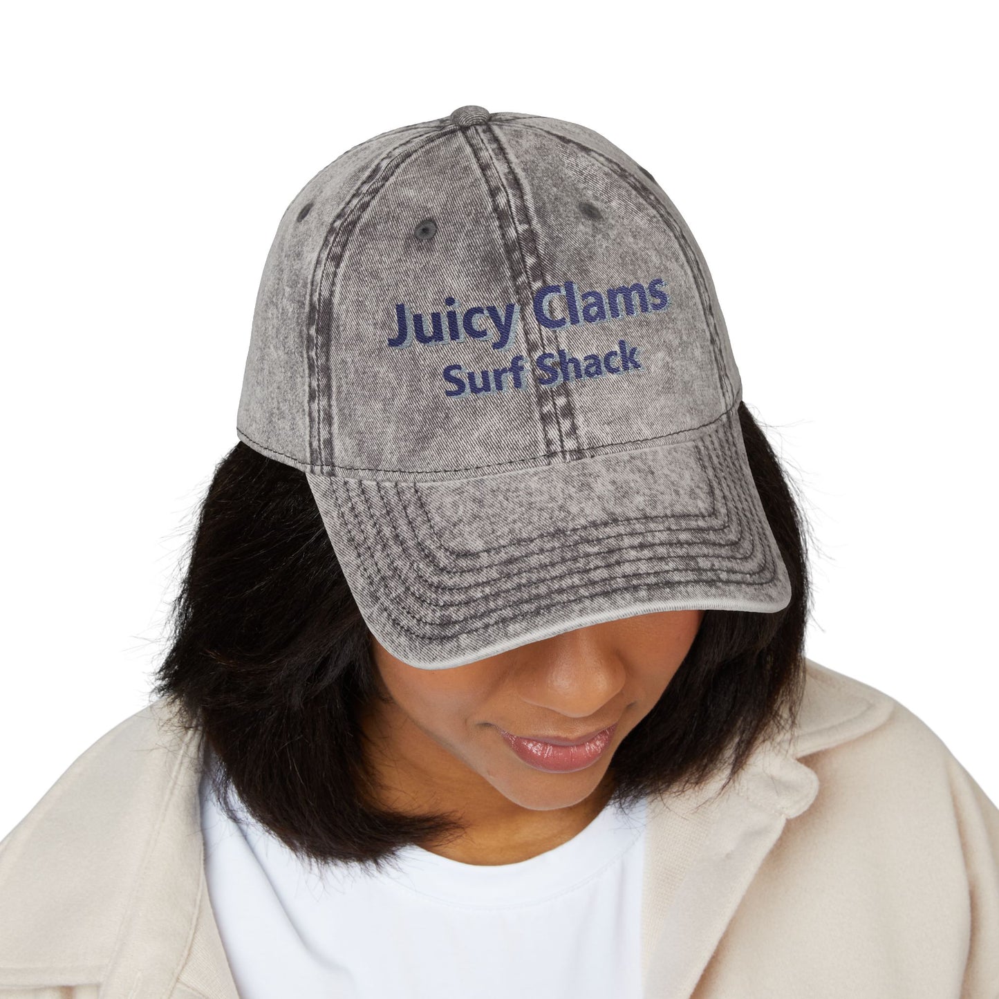 Juicy Clams Embroidered Vintage Cap (E002)