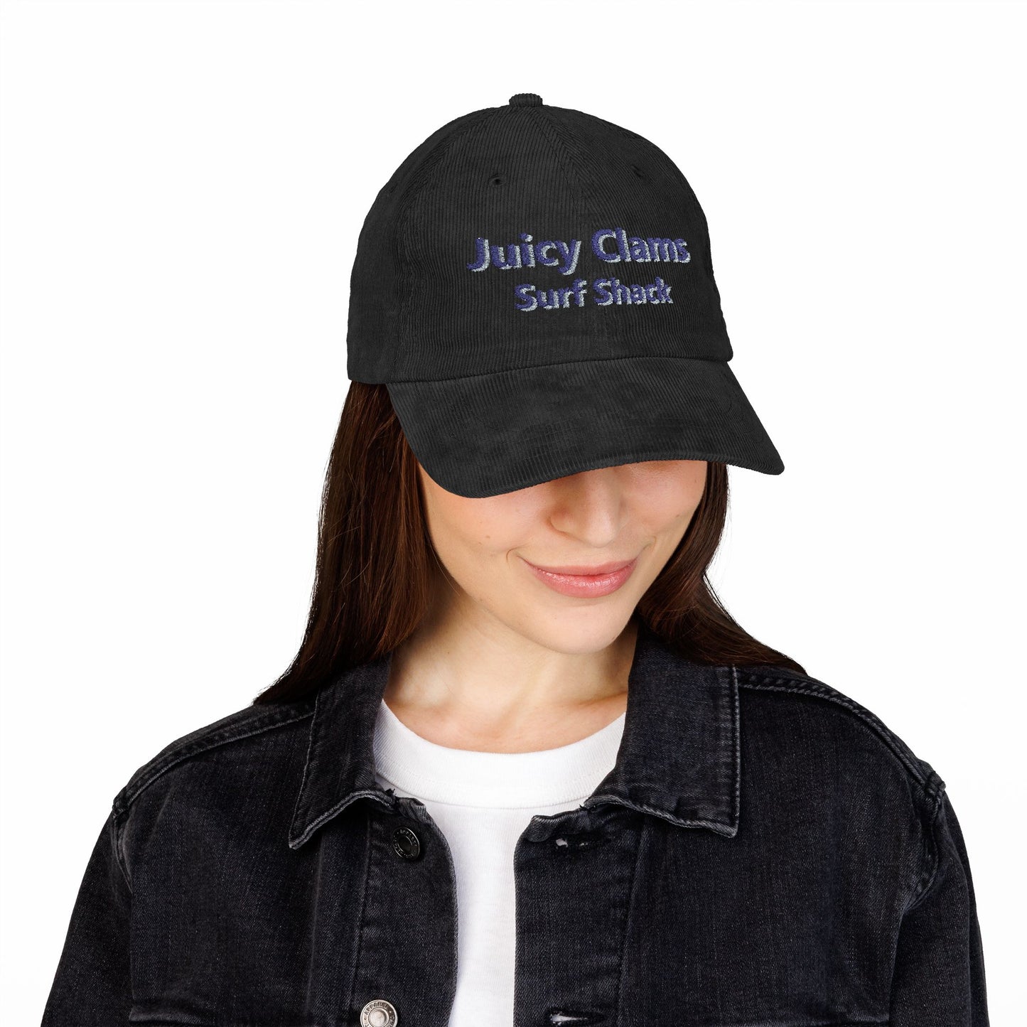Juicy Clams Embroidered Corduroy Cap (E002)