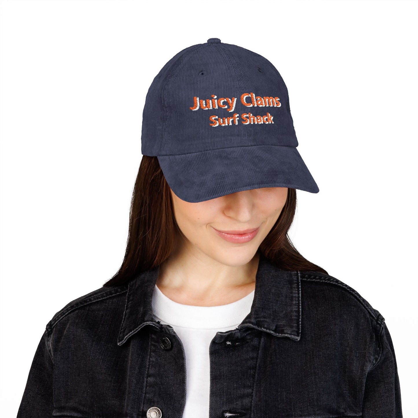 Juicy Clams Embroidered Corduroy Cap (E004)