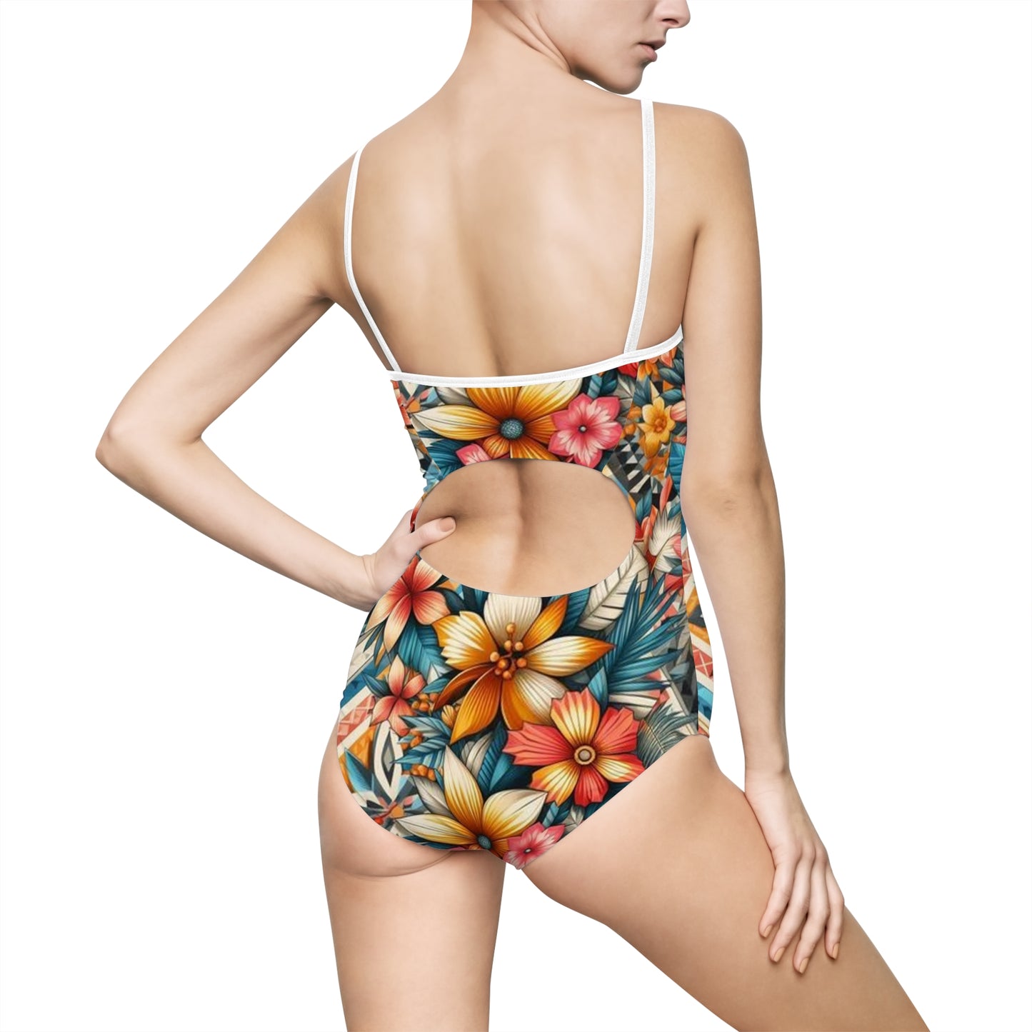 Juicy Clams Women's Spaghetti Strap One-Piece Swimsuit (1034)