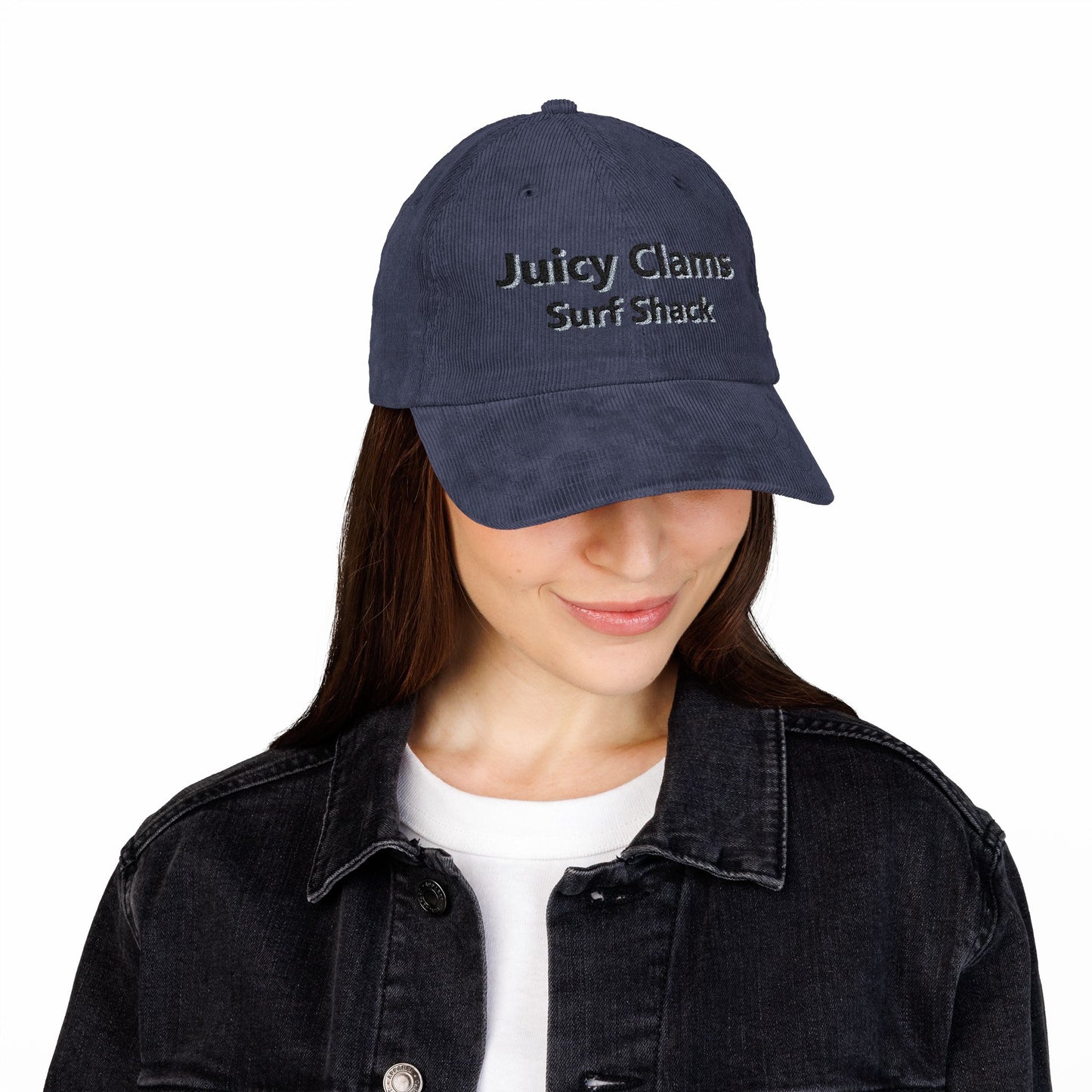 Juicy Clams Embroidered Corduroy Cap (E005)