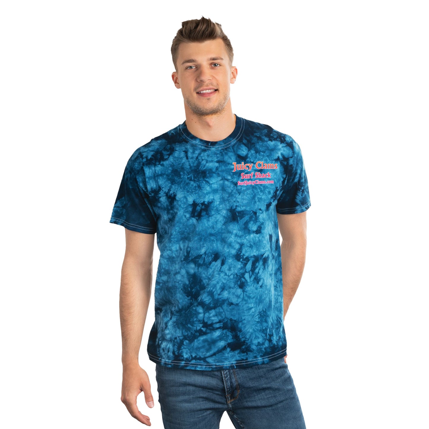 Juicy Clams Unisex Logo Crystal Tie-Dye T-Shirt (A200)