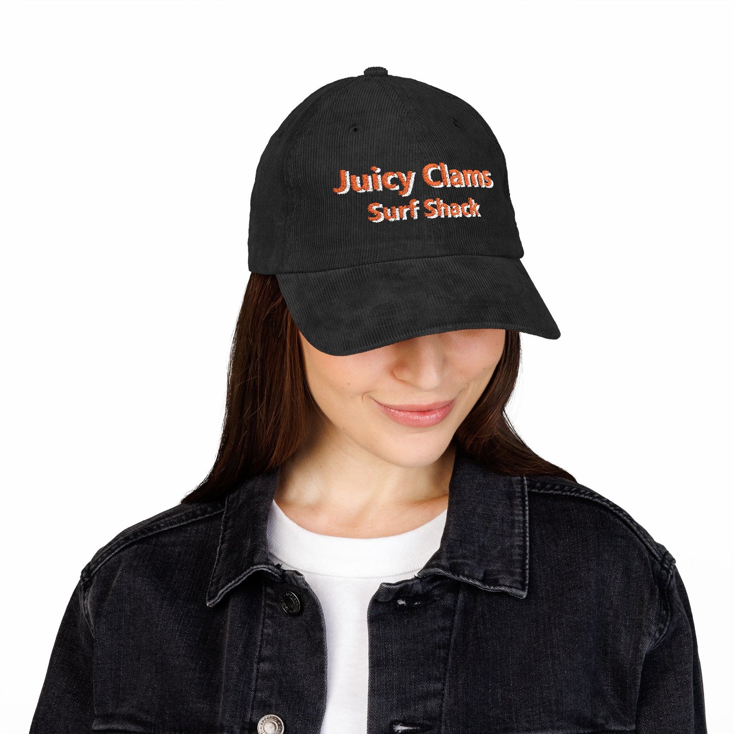 Juicy Clams Embroidered Corduroy Cap (E004)