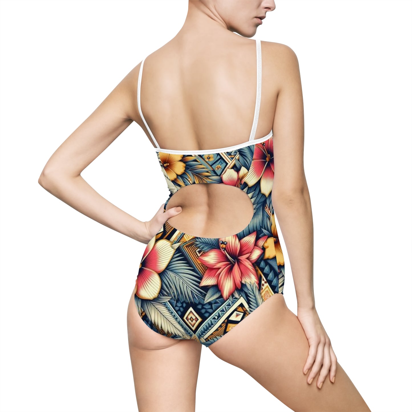 Juicy Clams Women's Spaghetti Strap One-Piece Swimsuit (1014)