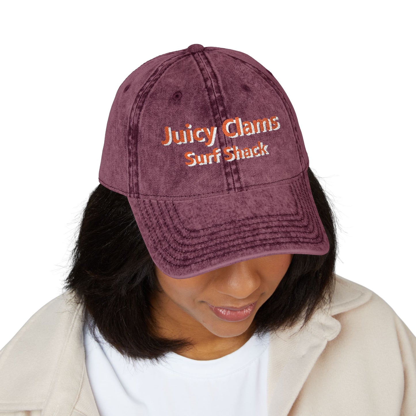 Juicy Clams Embroidered Vintage Cap (E004)