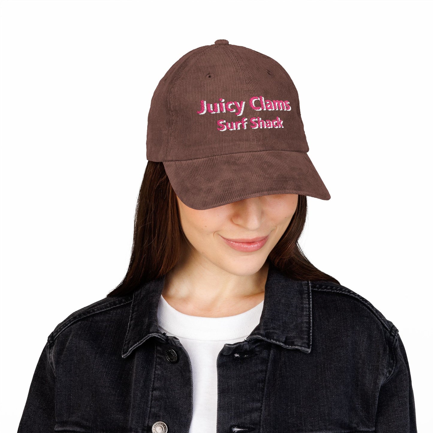 Juicy Clams Embroidered Corduroy Cap (E003)