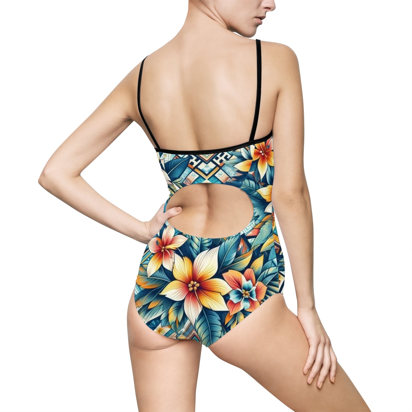 Juicy Clams Women's Spaghetti Strap One-Piece Swimsuit (1076)