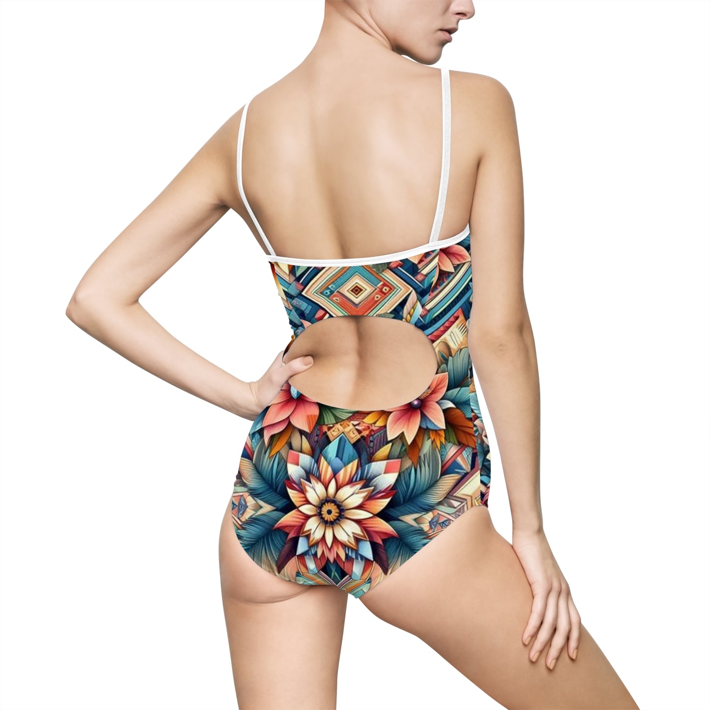 Juicy Clams Women's Spaghetti Strap One-Piece Swimsuit (1146)