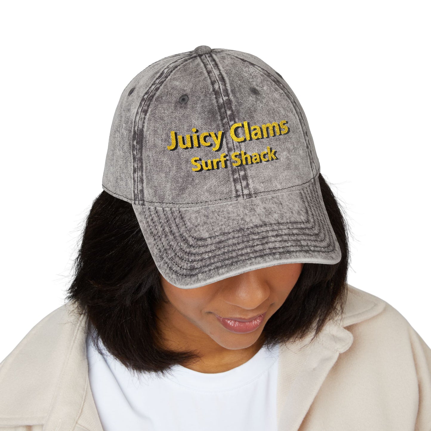 Juicy Clams Embroidered Vintage Cap (E007)