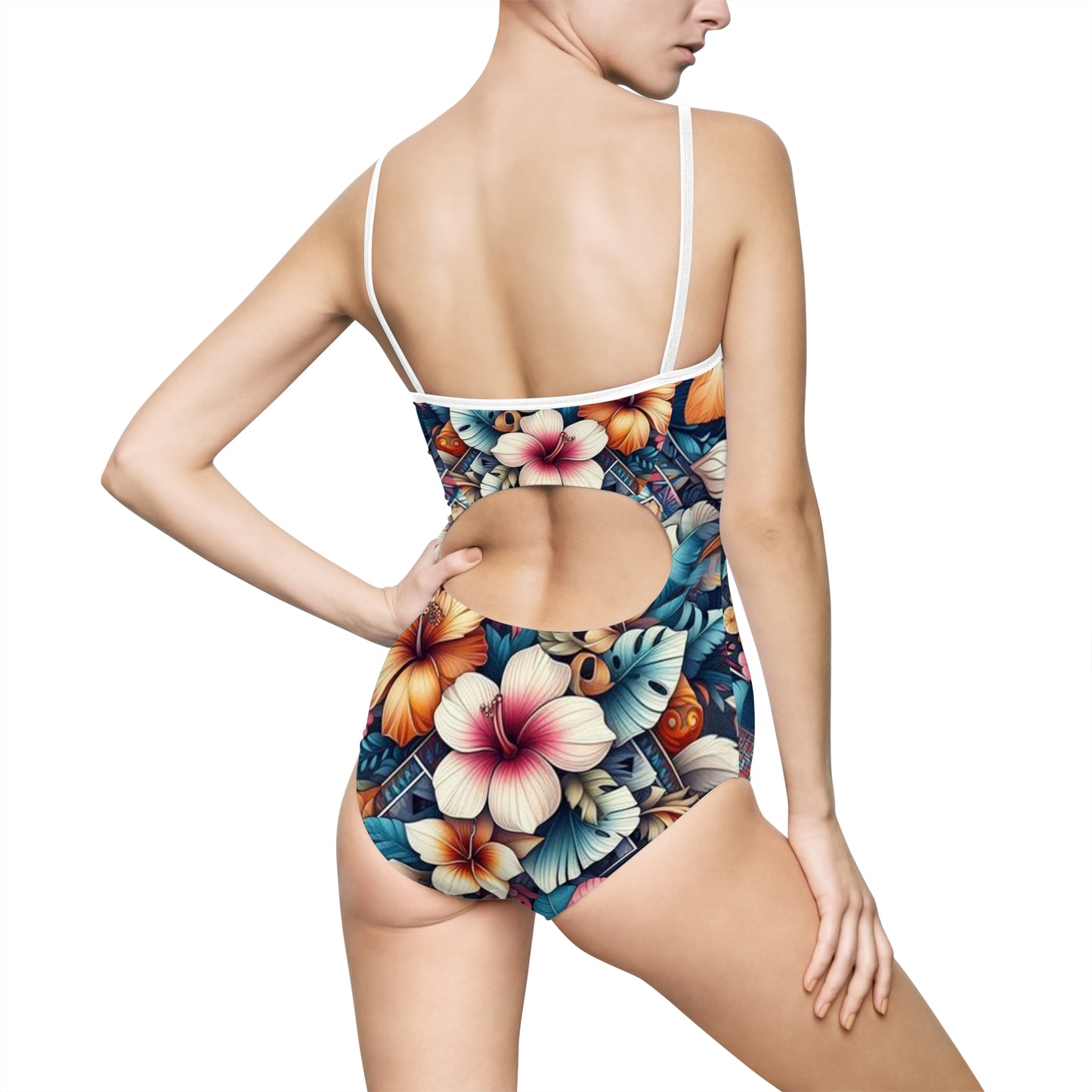 Juicy Clams Women's Spaghetti Strap One-Piece Swimsuit (1156)