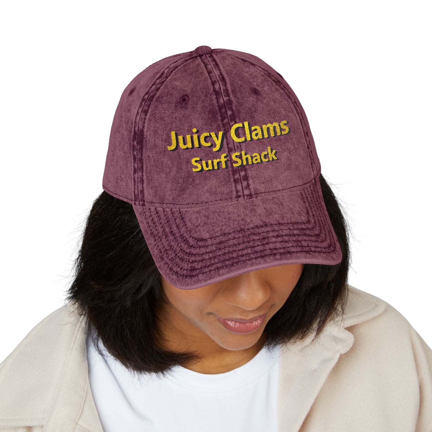 Juicy Clams Embroidered Vintage Cap (E007)
