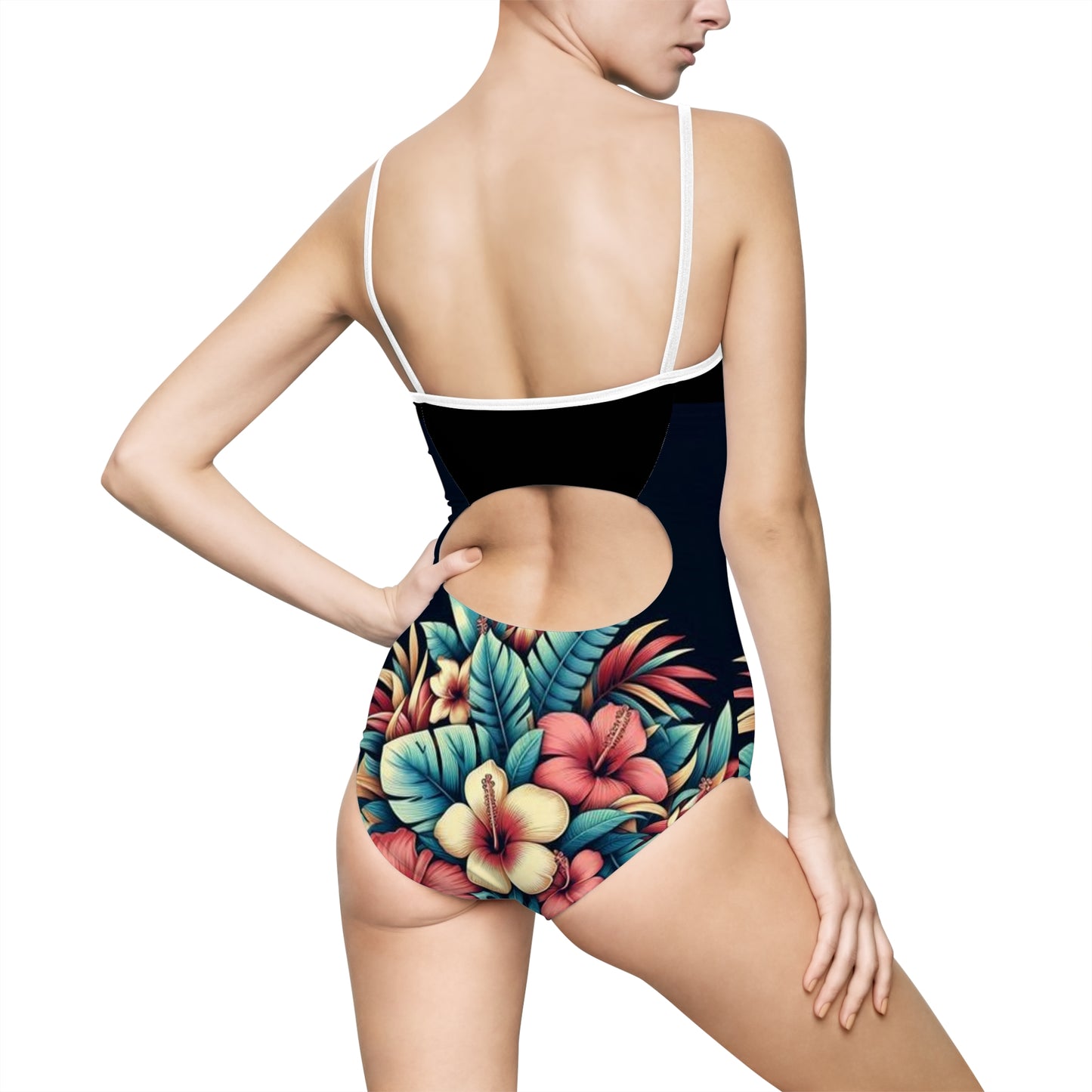 Juicy Clams Women's Spaghetti Strap One-Piece Swimsuit (1088)