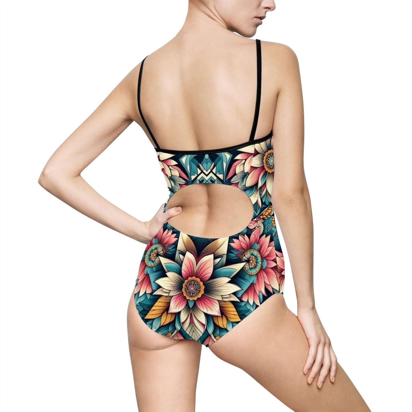 Juicy Clams Women's Spaghetti Strap One-Piece Swimsuit (1012)
