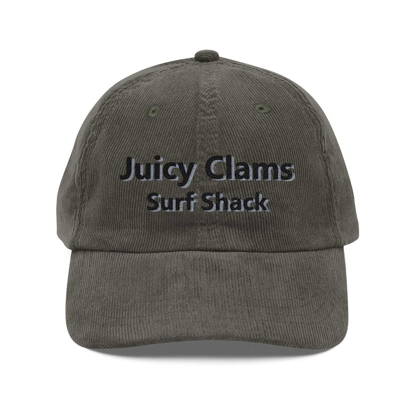 Juicy Clams Embroidered Corduroy Cap (E005)