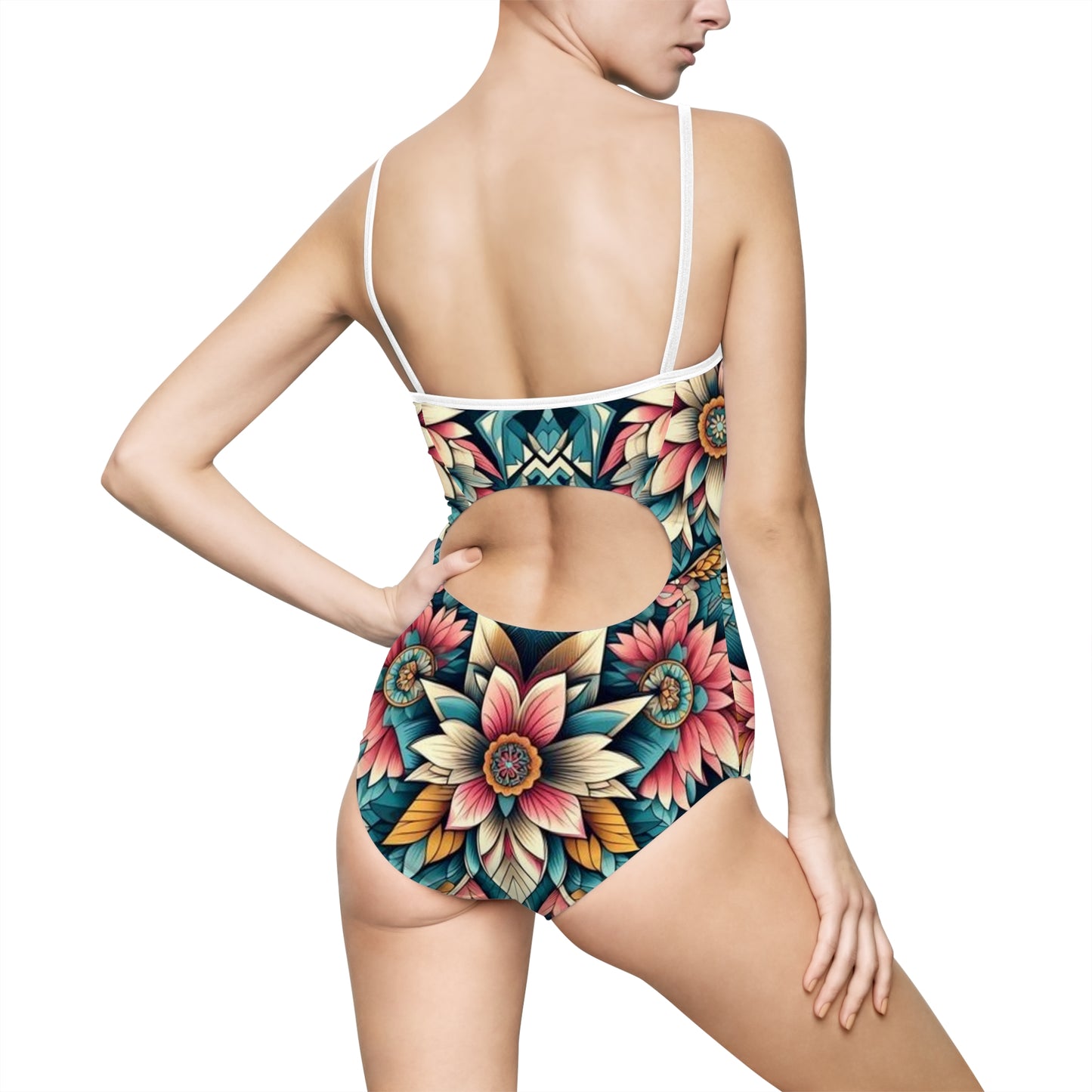 Juicy Clams Women's Spaghetti Strap One-Piece Swimsuit (1012)