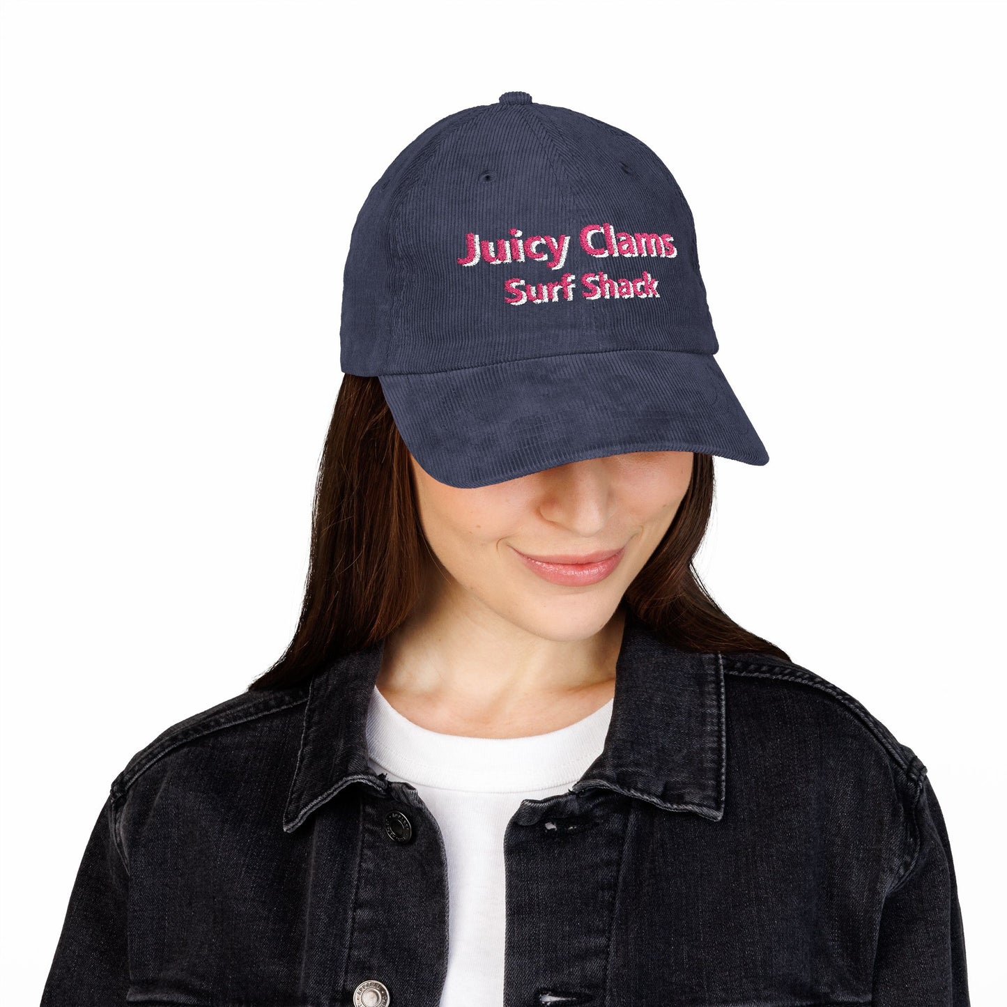 Juicy Clams Embroidered Corduroy Cap (E003)