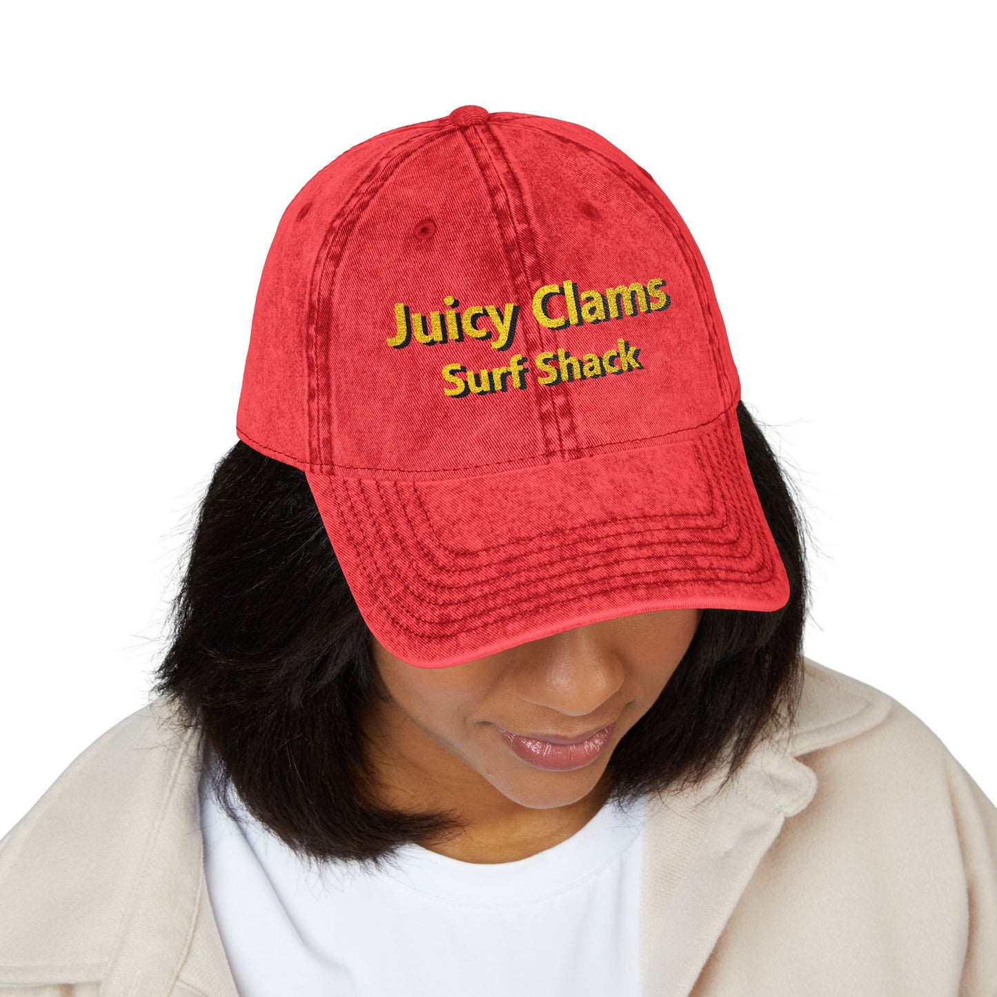 Juicy Clams Embroidered Vintage Cap (E007)