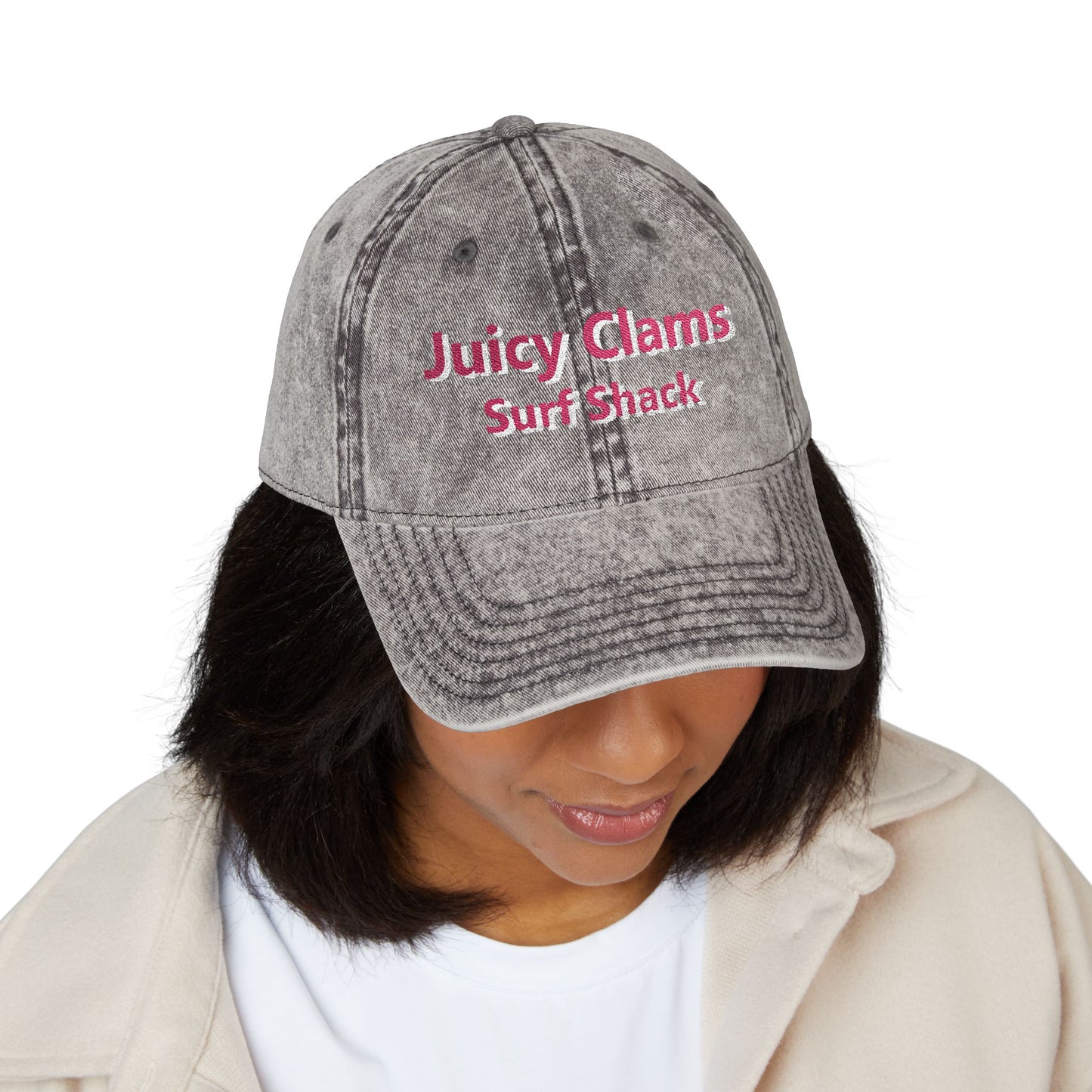 Juicy Clams Embroidered Vintage Cap (E003)