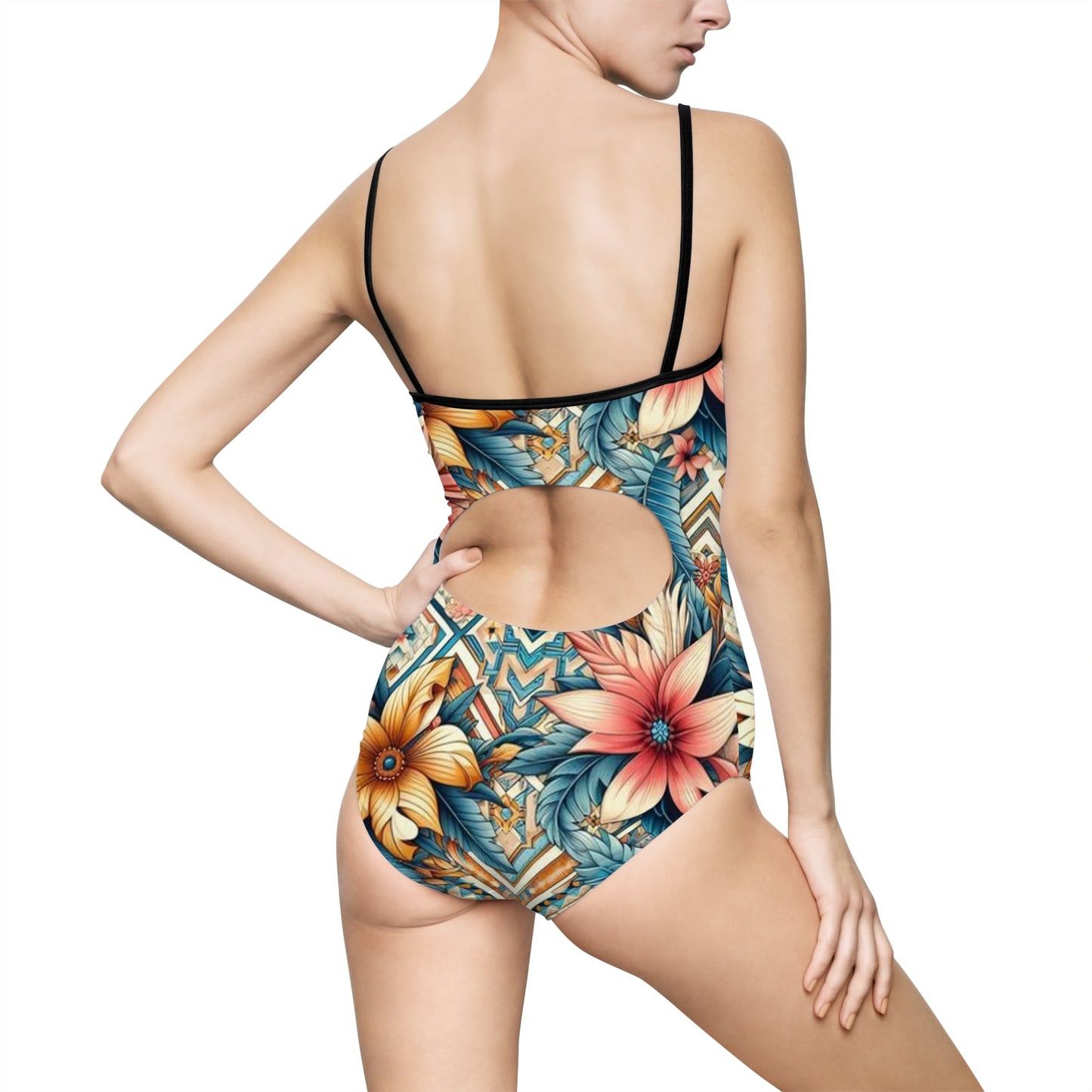 Juicy Clams Women's Spaghetti Strap One-Piece Swimsuit (1117)